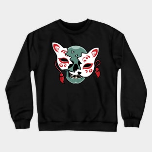 Japanese kitsune mask with skull Crewneck Sweatshirt